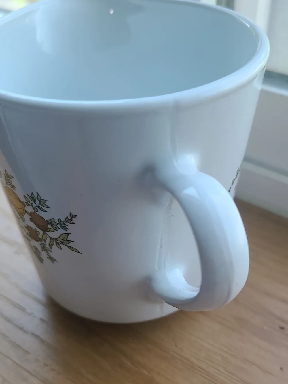 White Ceramic Creamer with Harvest Fruit Motif